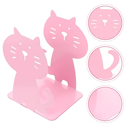 Artibetter 2Pcs Stopper Bookends Orange Style Art School Bookshelf Office Vivid File Bookend Shape Cartoon Birthday Metal Decorations Cat Magazines Iron Book Library Rack Pink End Dinosaur #TOP4