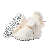 Zutano Unisex Cozie Fleece Baby Booties with Grippers, Baby Essentials, Cream, 12 Months Unisex Infa