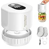 Mason Vakuumiergerät Elektrisch Tragbar, Einmachglas-Vakuumierkit mit Ein-Knopf-Bedienung für Weit-Normhals Gläser, inkl. Konservenöffner, Ideal für Camping Picknick Vorratshaltung Zuhause (Weiß)