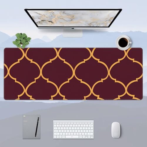 Tapis de souris grand format marron abstrait ethnique antidérapant - 3