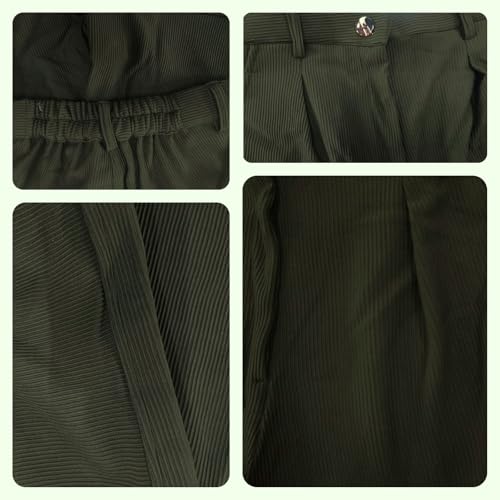 Image of Leriya Fashion Women's High Waist Tailored Shorts, Ribbed Poly Lycra Blend Summer Shorts with Pockets & Button Closure, Elegant Folded Hem Casual Wear for College, Brunch & Daily Outings