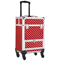 Algopix Similar Product 6 - Yaheetech Red Makeup Case Rolling Train