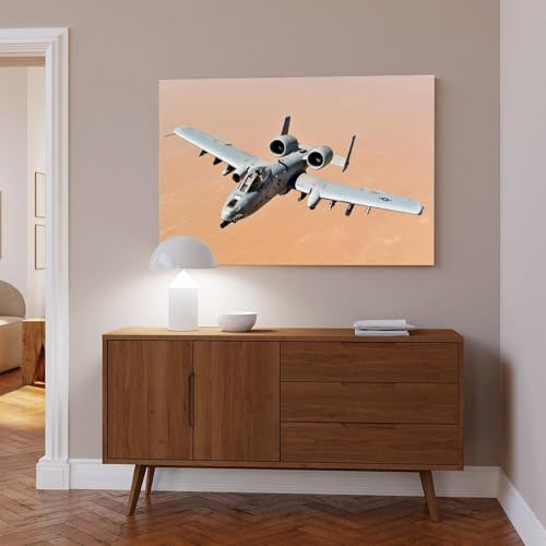 Impression sur toile A10 Thunderbolt II - Décoration murale avion militaire cadre