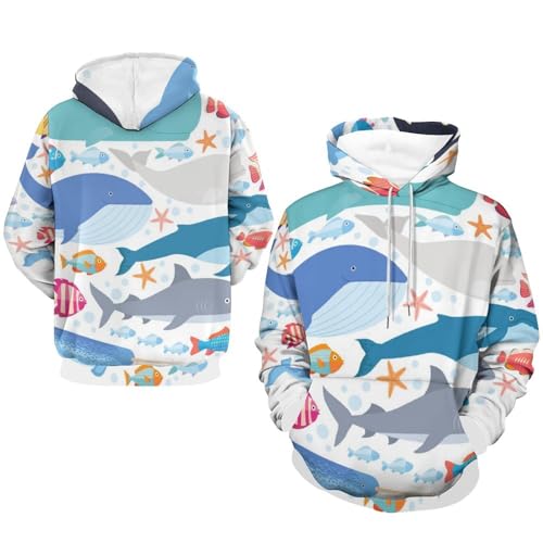 Pull dauphin requin-baleine à capuche pour vos sorties décontractées