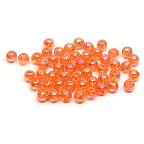 Harmony Fishing - Holographic Beads for Fishing Rigs, Baits & Lures (50 Pack) (Orange, 6mm (50 Pack)) Cover