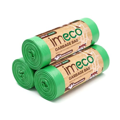 IMECO Eco Garbage Bags | 90 Pcs | Medium - 19 x 21 Inches | 30 Pc...