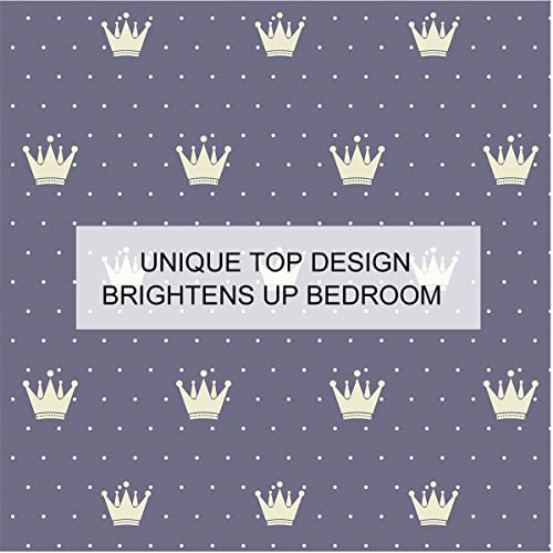 Milanket Polka Dot Crown Twin Duvet Cover Set Purple Gold Crown Style Print Comforter Cover Decorative 3 Piece Girls Bedding Set 1 Duvet Cover And 2 Pillowcases #TOP4