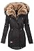 Produktbild Navahoo warme Damen Winter Jacke Parka lang Mantel Winterjacke Fell Kragen B380 [B380-Daria-Schwarz-Gr.M]