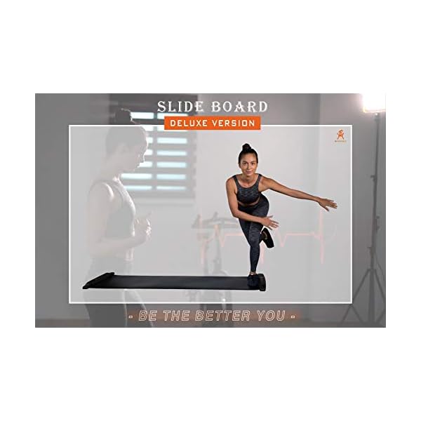 BuddyHit Slide Board - Home Gym Equipment for Workout and Balance Cardio Exercise- Fitness Deluxe Edition with Lycra Gloves and Shoe covers - 7.5 Feet Made in Taiwan
