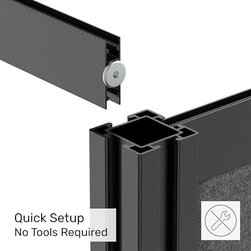 Image of Workflow Modular Wall | Room Divider with Whiteboard, Sound Dampening, & Frosted Acrylic Panels | Expandable Office Partition for Privacy & Stability (70 inch x 48 inch)