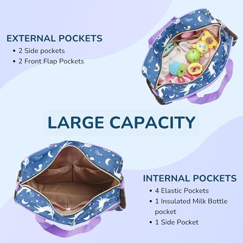 Image of MAMMA Diaper Bag for mothers for travel | Small Baby Bag for mother Travel, 3 ways carry | Mini Diaper Bags for Mom for Travel, Waterproof Baby Diaper Bag for mother carry with 9 months warranty