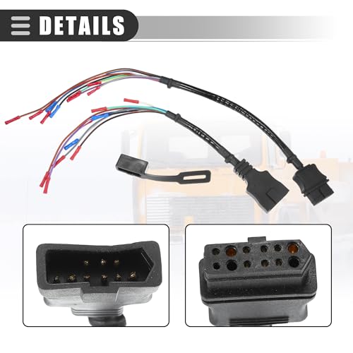Motoforti Universelles LKW 9-Pin LKW- und Pflugseiten-Reparaturkabel-Set, strapazierfähig, Kunststoff, schwarz, 1 Set