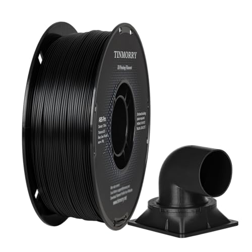TINMORRY ABS Filament 1.75mm, ABS (Pro) 3D Drucker Filament 1KG, gute Hitzebeständigkeit, stark & haltbar, Maßgenauigkeit ±0.03mm, Schwarz
