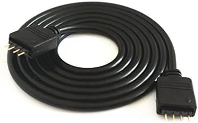 4pcs Black 1M 3.28ft 4 Color RGB Extension Cable LED Strip Connector Extension Cable Cord Wire 4 Pin LED Connector for SMD 5050 3528 2835 RGB LED Light Strip (4 PCS)