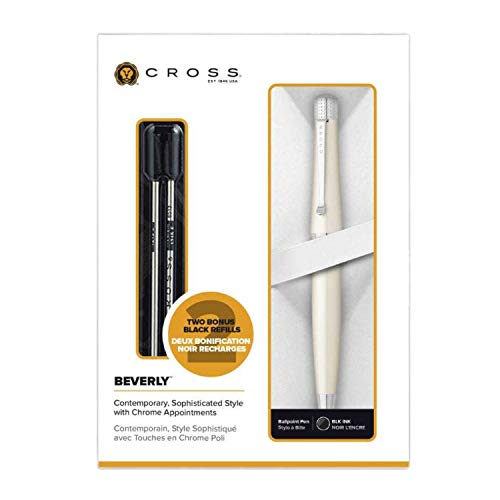 Stylo Beverly blanc avec recharge et son coffret cadeau