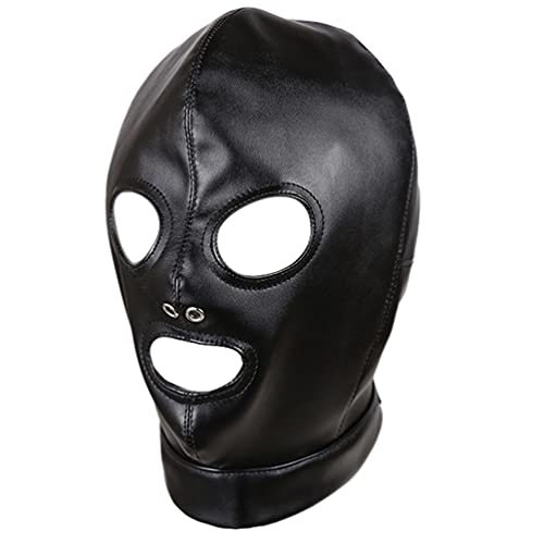 AROROMI Kopfmaske Bondage Fetisch SM Sex Spielzeug Maske Erotische Kopfmaske Ledermaske mit Augen und Mundöffnung SM Sex Spielzeug für Paar Männer Frauen Halloween und Cosplay Maske