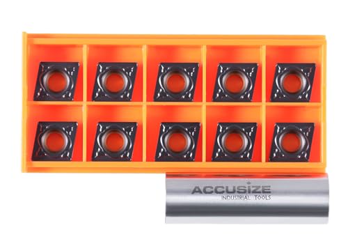 Accusize Industrial Tools 2200-1020X10 Carbide Inserts Cvd Coating Ccmt 432 Black/Yellow thumb #2