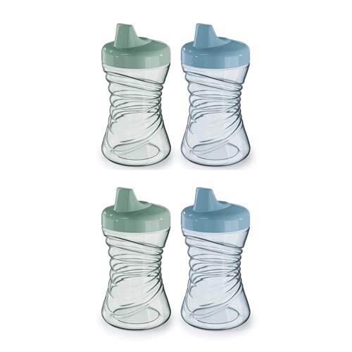 Image of NUK First Choice Fun Grips Hard Spout Straw Cup 2.0, 10 oz. Sippy Cup with Handles, 4-pack