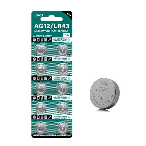 Pilas de botón LR43 AG12 de 1,5 V, gran capacidad, para mandos a distancia, juguetes y dispositivos electrónicos, 10 unidades