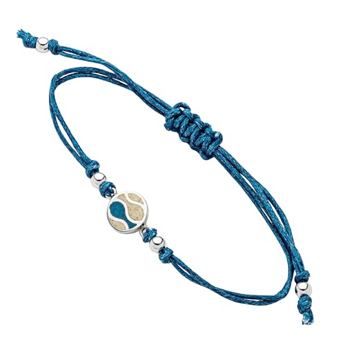 DUR Schmuck Cotton-Armband STRANDWELLEN Strandsand, Steinsand (Kyanit), Silber 925/- 17cm (A1896)