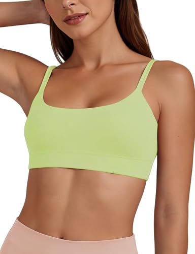 Image of Buauty Sports Bra for Women, U Neck Adjustable Spaghetti Strap Workout Bra with Removable Cups for Yoga Pilates Gym