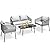 YITAHOME 4-Piece Patio Furniture Outdoor Bistro Set, All Weather Double Gray Rope Conversation Loveseat for Backyard, Balcony, Deck with Soft Cushions and Metal Table (Gray)