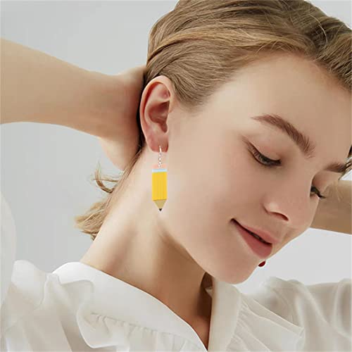 ONLYJUMP Pencil Earrings Teacher Earrings for Women Handmade Polymer Clay Pencil Earrings Creative Teacher Jewelry Gifts3