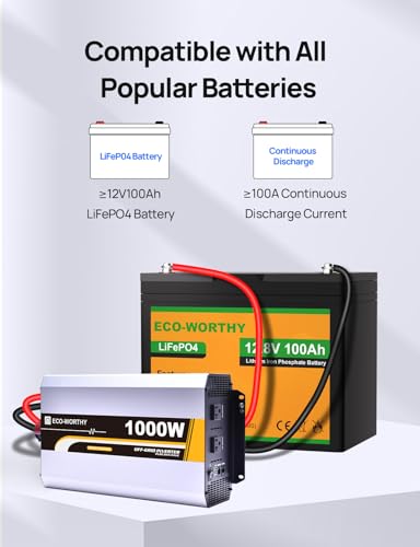 Eco-Worthy 1000W Pure Sine Wave Inverter 12V Dc To 120V Ac Converter With Remote Controller,Off-Grid Solar Power Inverter For,Boat,Camping thumb #4