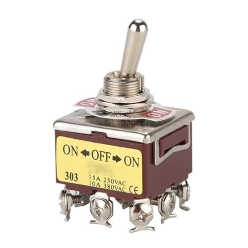 Interrupteur à bascule E-TEN 403 3 positions ON-OFF-ON 12 broches 15A 380V pour camion et bateau x2
