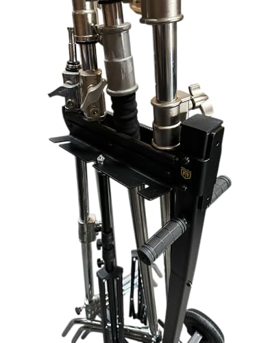 Image of Glide Gear LSH 100 C-Stand Cart - Portable Studio Storage - Holds 6+ Stands, 8.5 inch Wheels, Wall-Mount Bracket, Steel Build