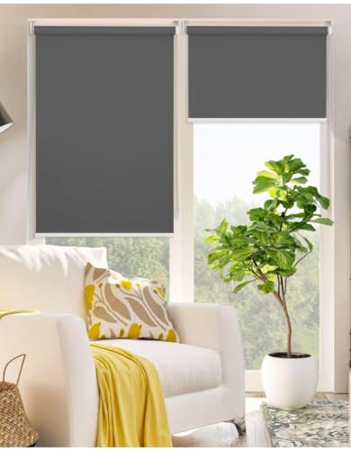 Image of 100% Blackout Roller Blinds for Windows | UV Protection & Thermal Insulated Fabric | Privacy Window Shades for Home & Office | Easy Install
