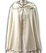 Carpatina - Renaissance Fashions Ivory Wool Short Cloak for Winter Weddings, Made in USA