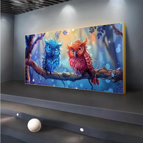 Broderie diamant hibou grand format pour habiller un grand mur vide