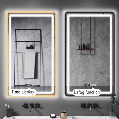 Miroir maquillage mural led intelligent rectangle anti-buée - 6