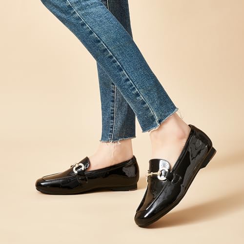 Image of DeYashopin Womens Loafers Shoes Fashion Low Heel Slip on Shoes Comfortable Driving Flats