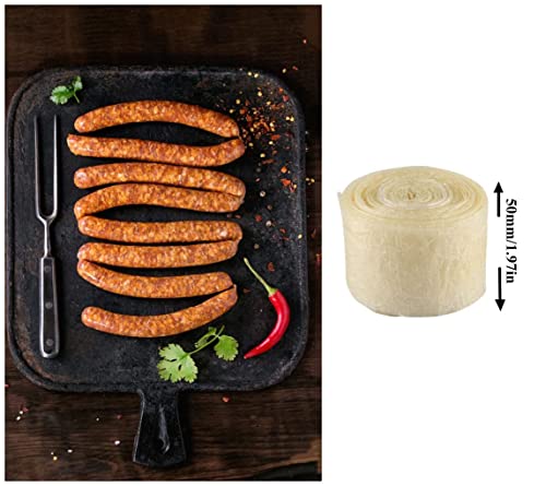 Sausage Casings, Layered Edible Drying Sausage Casing Packaging Tools, Flavorous Homemade Sausages Ham Kitchen Tool (50Mm*8M) #TOP1