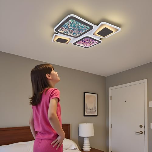 Image of LED Low Height Ceiling Chandelier for Hall Decoration, Modern Ceiling Jhoomar /Jhoomer Light for Living Room, Bedroom (Multi-Color)