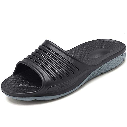 Men's Shower Sandals Antislip Quick Dry Bath Slippers Flats Gym and Pool Slides College Dorm Shoes