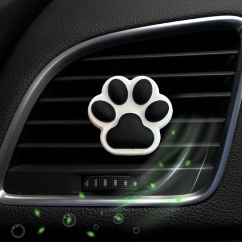 Image of Dog Paw Air Fresheners Car Diffuser Vent Clip, Car Decoration, Cute Interior Accessories for Women, Automotive Air Fresheners, Decorations (Black, 1)