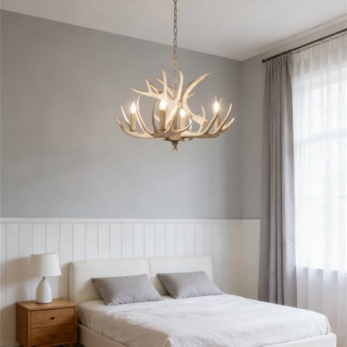 Lámpara colgante de PVC estilo retro americano con diseño de asta de ciervo, LED, contemporánea, creativa, para sala de estar, restaurante, dormitorio, villa, tienda de ropa, cafetería, bar, cabaña d