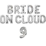 Wonmelody On Cloud 9 Bachelorette Decorations Blue Sky White Clouds Party Supplies Bride on Cloud 9 Foil Banner Cumulus Foil Balloon Diamond Balloon for Bridal Shower Wedding Shower Birthday