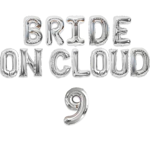 Wonmelody On Cloud 9 Bachelorette Decorations Blue Sky White Clouds Party Supplies Bride on Cloud 9 Foil Banner Cumulus Foil Balloon Diamond Balloon for Bridal Shower Wedding Shower Birthday