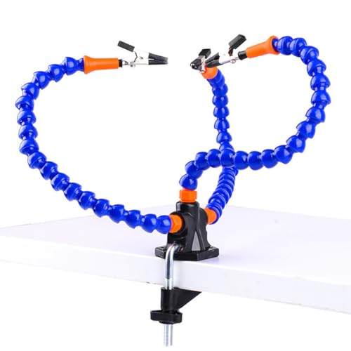 Image of Serplex Soldering Helping Hands Clamp, Third Hand Soldering Tool with 3 Flexible Alligator Clip Arms, PCB Third Hand Holder Soldering Station Vise Table Clamp PCB Holder for Electronics Repair