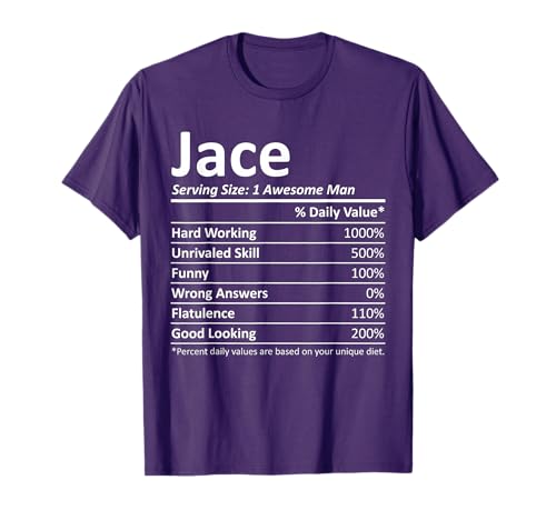 Custom Christmas Father's Day Men Nutrition Facts Jace Nutrition Funny Birthday Personalized Name Gift Idea T-Shirt