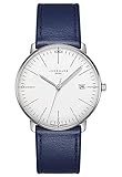 junghans funkuhr armband Armband.: Hochwertiges dunkelblaues Rindslederarmband mit Ziernaht und Edelstahl-Dornschließe., Uhrglas.: Gewölbtes Hartplexiglas mit einer Beschichtung für erhöhte Kratzfestigkeit.