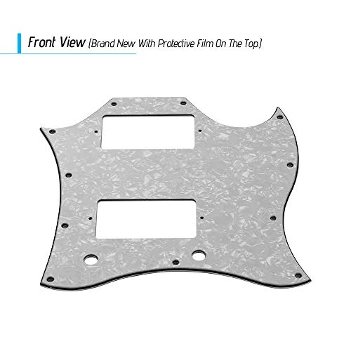 RuleaxAsi Placa do risco do Pickguard da guitarra do PVC HH para a pérola branca das guitarra elétri