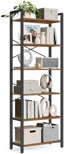 VASAGLE 6-Tier Bookshelf, Bookcase, Shelving Unit, for Office, St...