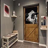 Flortlias Door Stickers Murals Peel and Stick, 3D Animal Decal Wraps Self-Adhesive, Decorative Cover for Bedroom Living Room Closet Doors，Cows