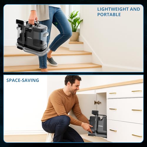 Powell - Waschsauger - Teppichreiniger – Fleckenreiniger – Sofareiniger – Möbelreiniger – Teppichreiniger Staubsauger – Reinigungsmaschine – 450 Watt – Grau