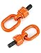 QWORK Heavy Duty M16 x 31.8 G80 Swivel Hoist Ring, 2 Pack 1.12Ton-2Ton Large Capacity Swivel Eye Bolt, 360° Rotation Hoist Ring, 1080Mpa Tensile Strength, Red